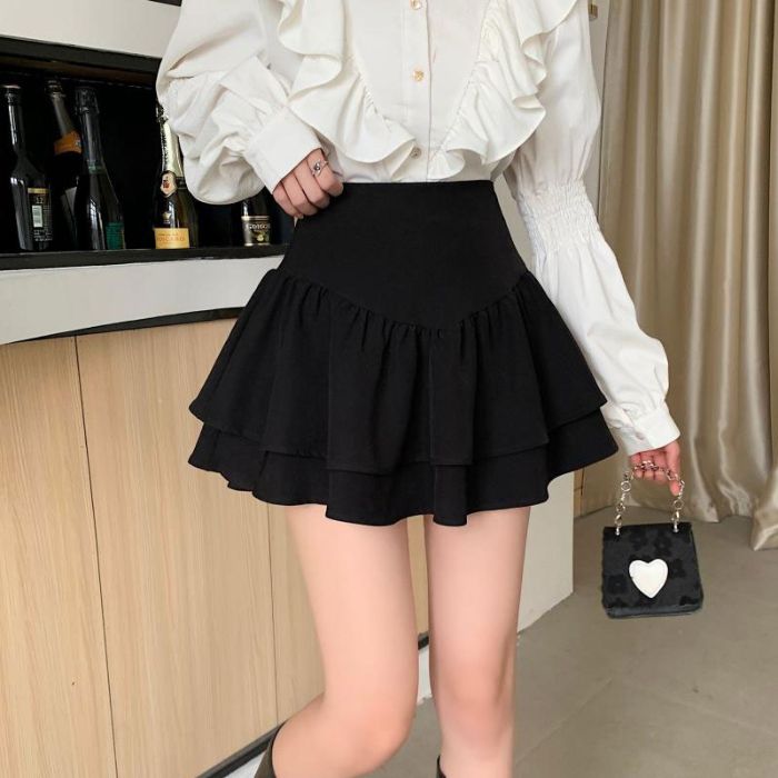 High-waisted French puff semi-slip waistcoat dress for women, summer new fashion, slimming short dress for plus-size women