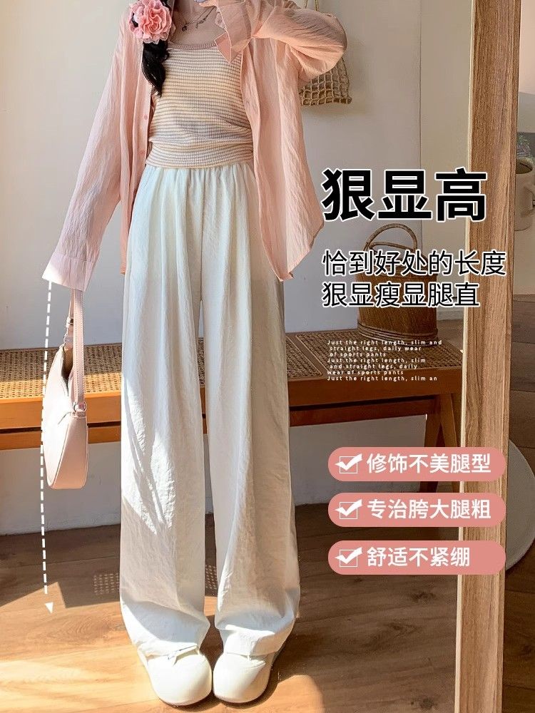 Original tits, three-dimensional waist tits, Yamamoto pants for women in summer 2025 new draped casual wide-leg pants in spring and autumn
