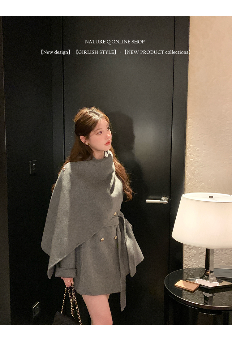 Antelope fox fabric #Tmall quality #Korean wool coat big shawl scarf cloak wool coat women