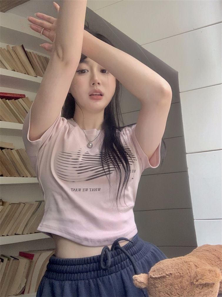 短款辣妹夏季內搭短袖修身T恤上衣