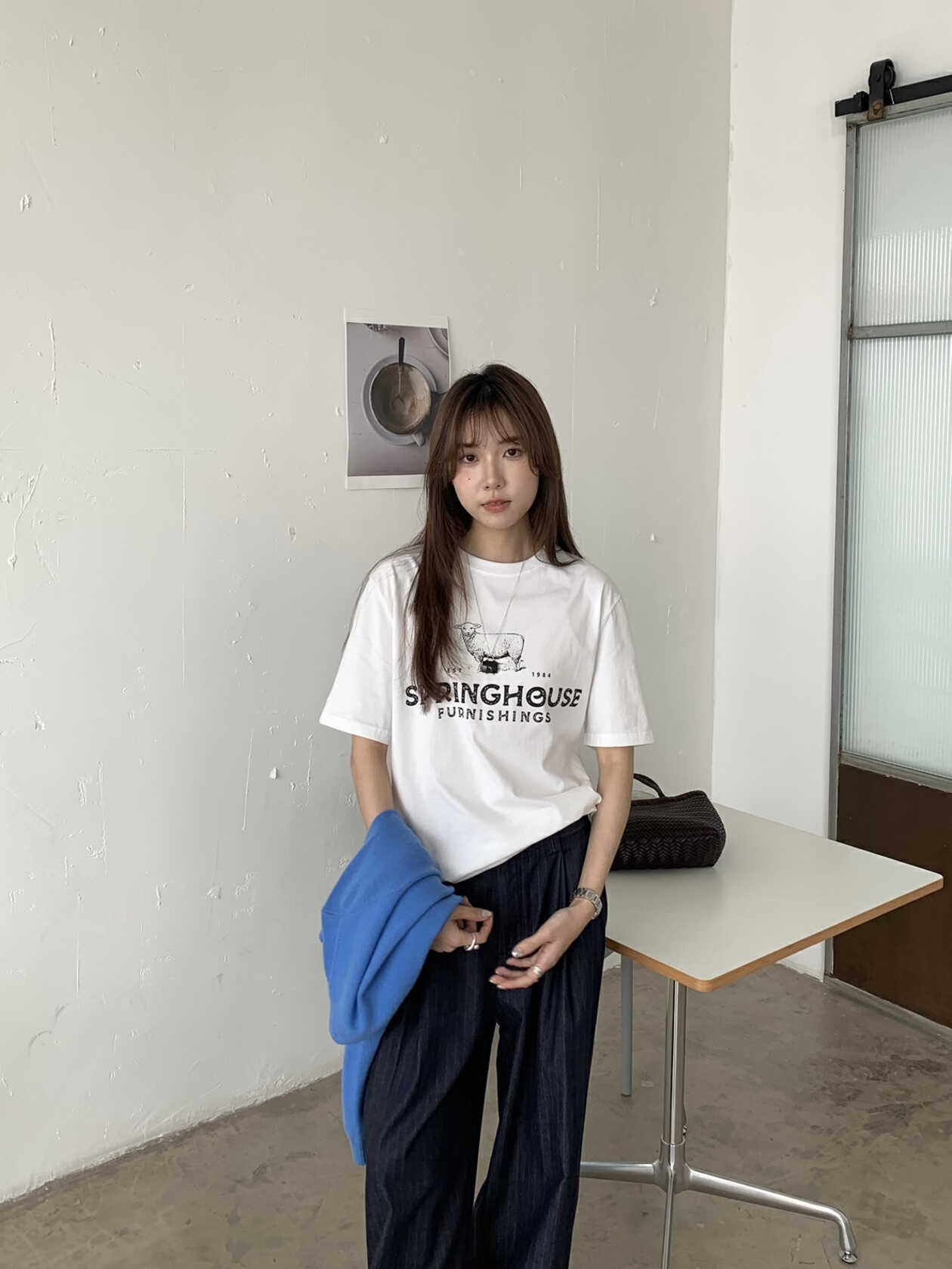 200g combed and tight-fitting sprinkler, pure cotton backpack, spring and summer loose shoulder printed short-sleeved T-shirt