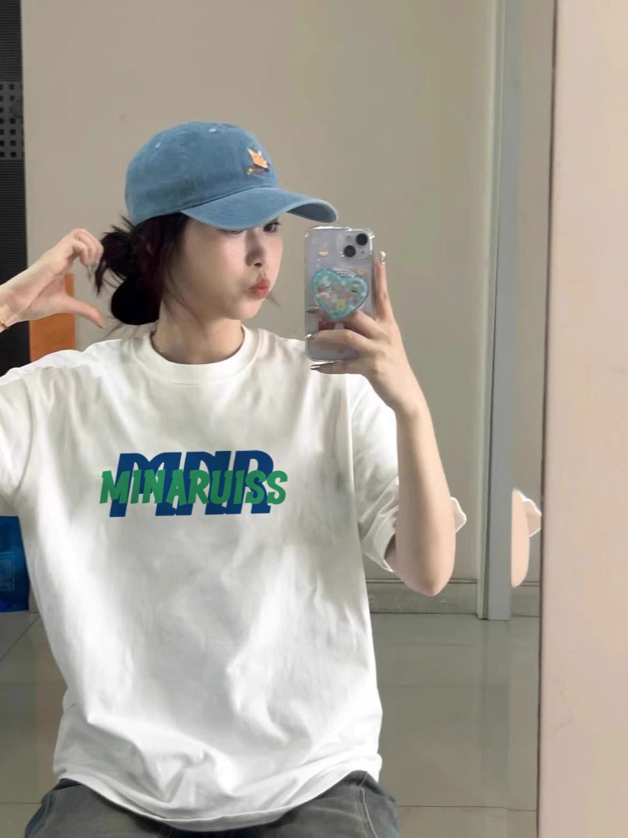 Korean chic2025 summer new short-sleeved T-shirt for women Japanese and Korean trendy printed tops for women\Not changing
