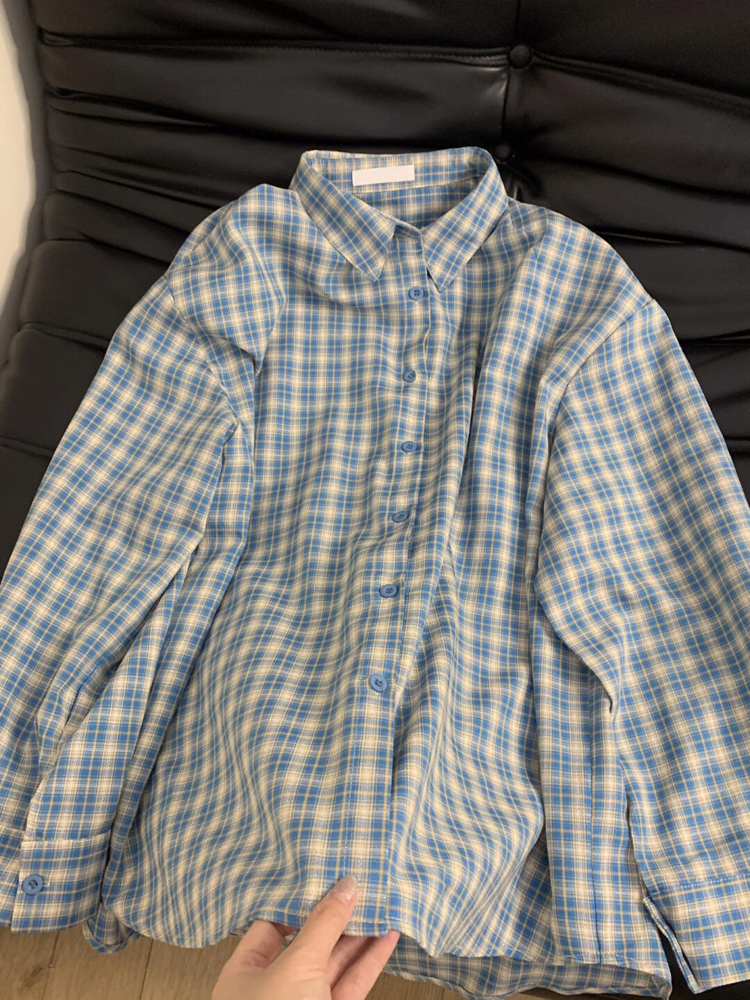 What a lazy and versatile feeling!  Contrasting Japanese plaid shirt for women early autumn retro loose casual long-sleeved jacket
