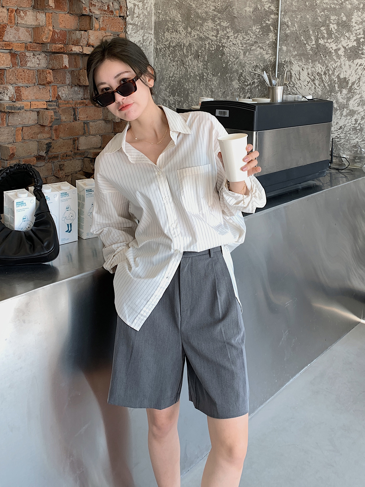 TR Western Suit Cropped Pants Women's Summer New Loose High Waist Casual Mid-Level Shorts