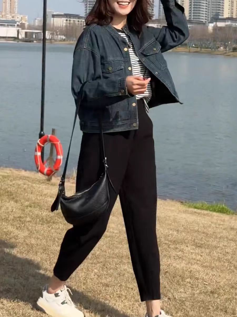 Large size women's pants spring and autumn thin casual loose harem pants fat mm 200 pounds small nine-point slim carrot pants