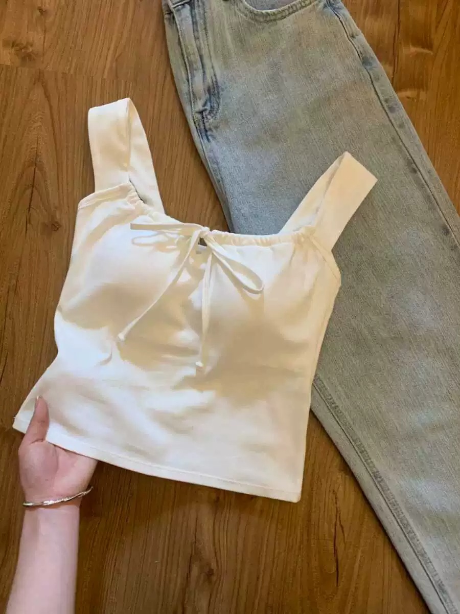 Dopamine wear white chest pad suspender vest for women in autumn and winter design niche inner sleeveless top