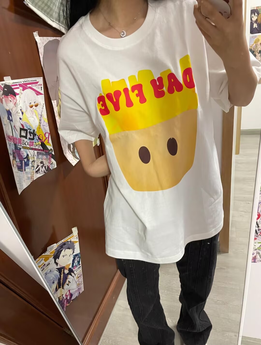 200g combed and tight-fitting sprinkler, pure cotton backpack, spring and summer loose shoulder printed short-sleeved T-shirt