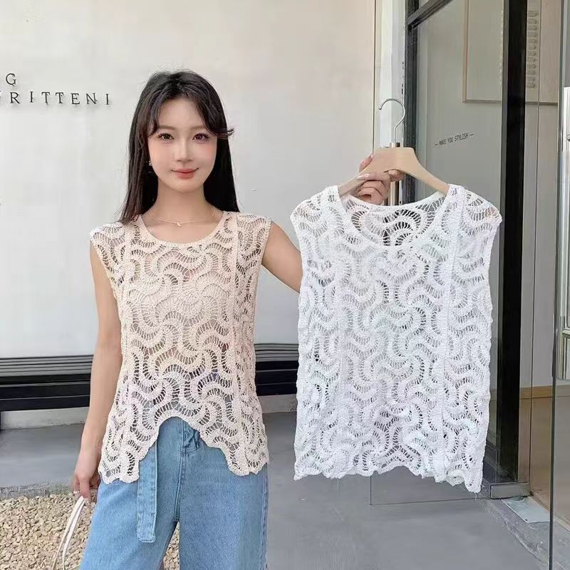 sunny spring new Korean style fashionable crochet top