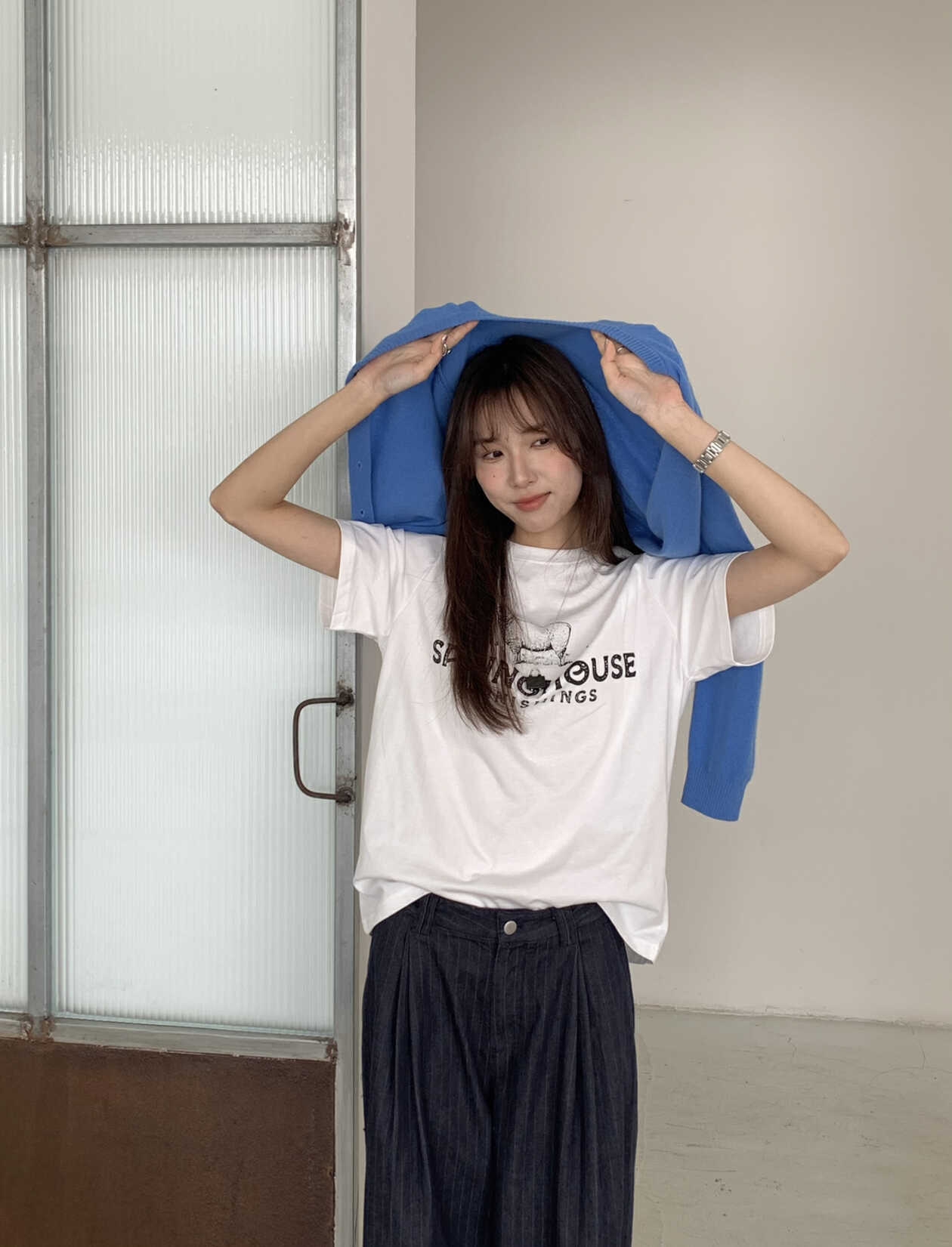 200g combed and tight-fitting sprinkler, pure cotton backpack, spring and summer loose shoulder printed short-sleeved T-shirt