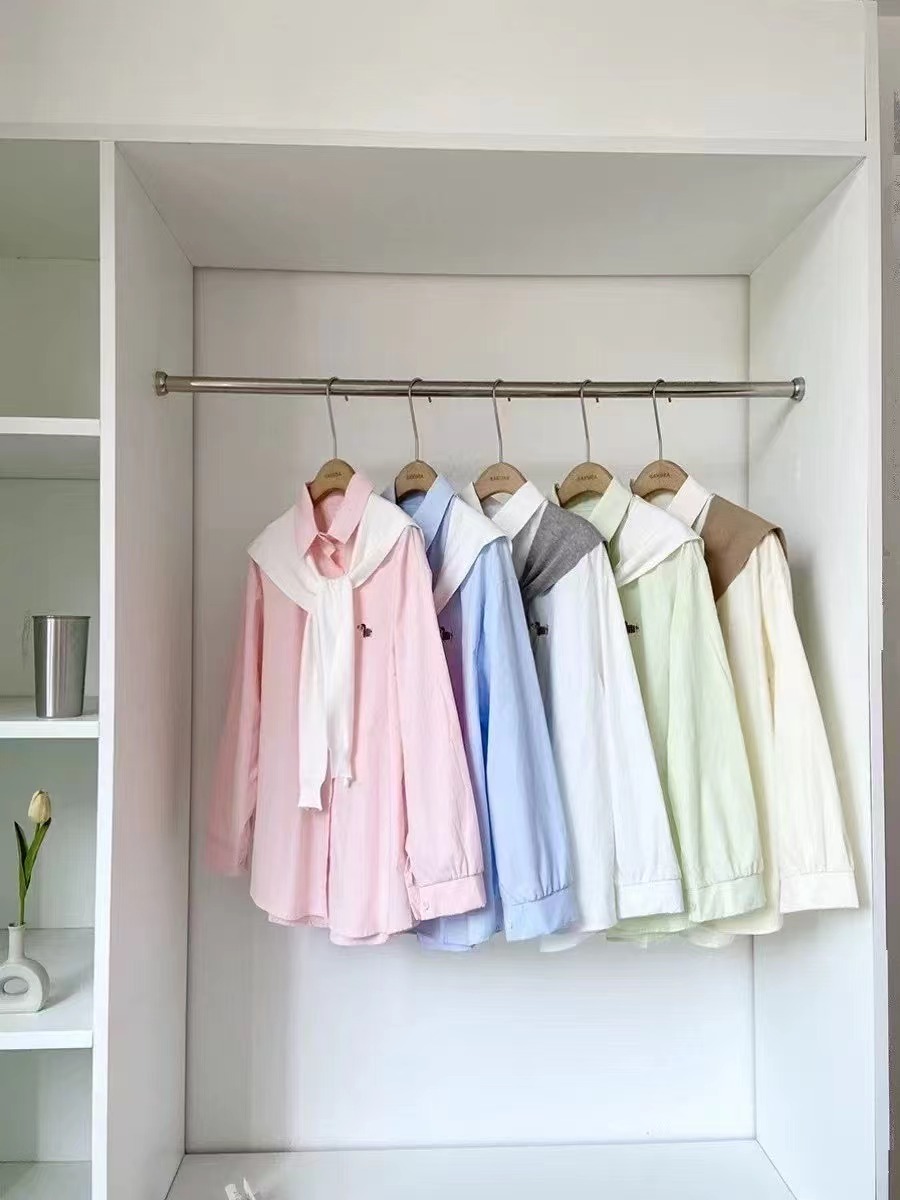 Casual solid color puppy embroidered shirt for women in 2025 Korean lazy fashion temperament loose and versatile sunscreen shirt