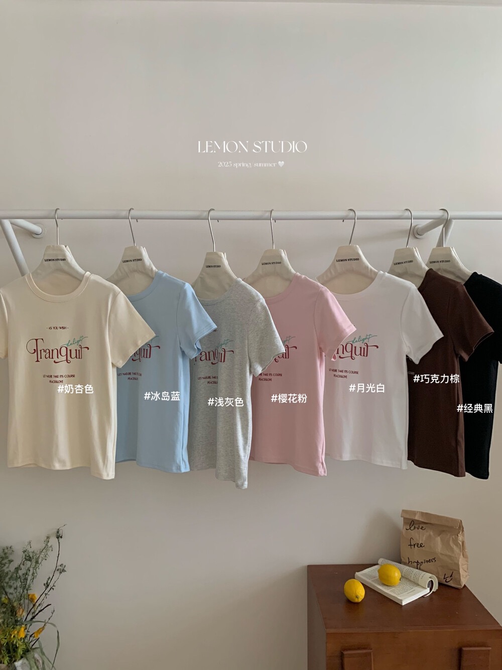 Printed front shoulder short-sleeved T-shirt for women in summer new niche American pure cotton slim T-shirt top