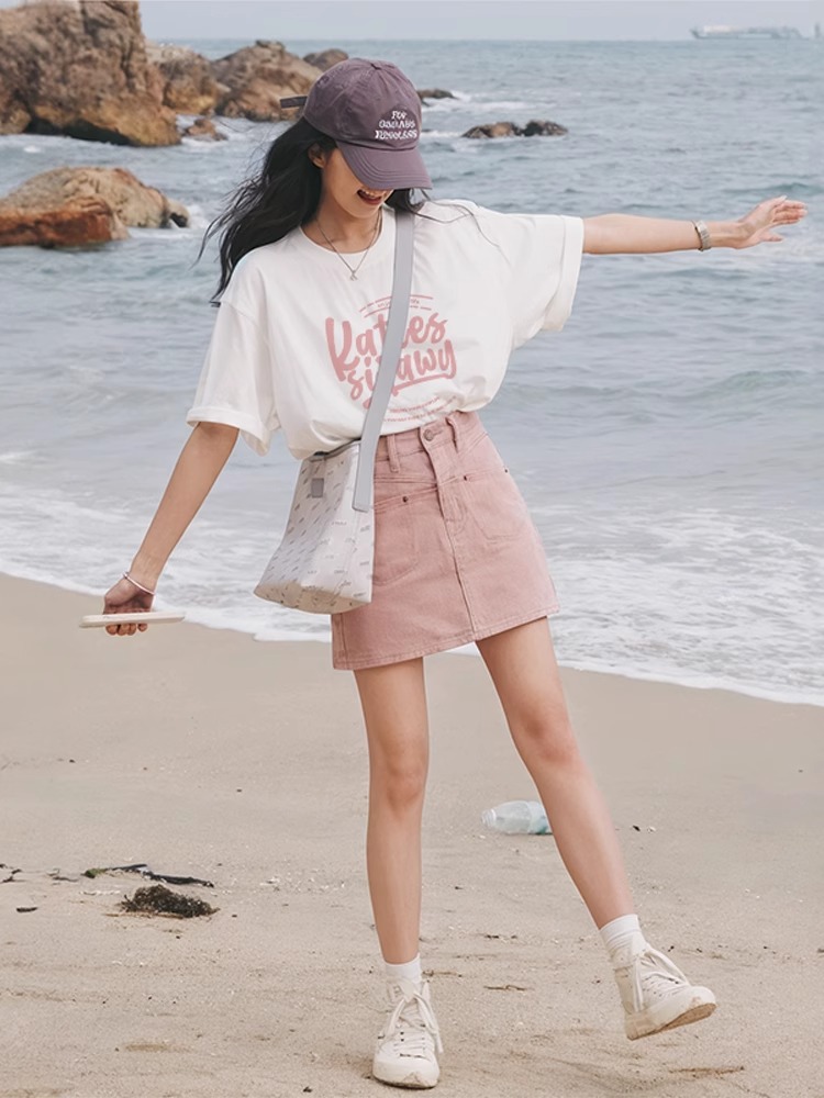 Korean chic2025 summer new short-sleeved T-shirt for women Japanese and Korean trendy printed tops for women\Not changing