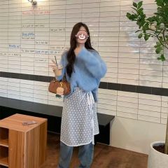 時尚系帶設計感蕾絲小屁簾疊穿蛋糕綁帶蕾絲網紗半裙