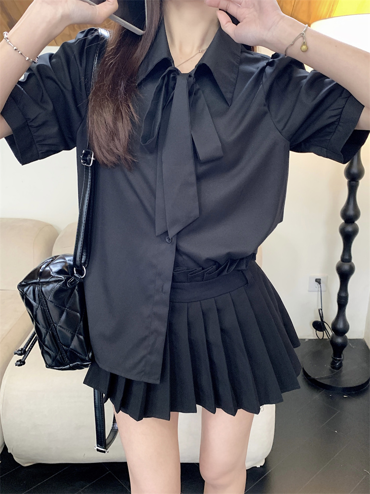 White short-sleeved shirt for women in summer professional formal wear interview chiffon white long-sleeved shirt commuting top