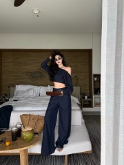 Photographed Style New Tall and Slender Mature Woman Denim Set Slimming Two-Piece Set