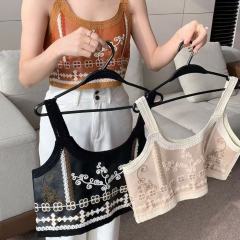 Sweet and spicy sexy style hollow layered versatile vest suspender women tight design niche trendy short top