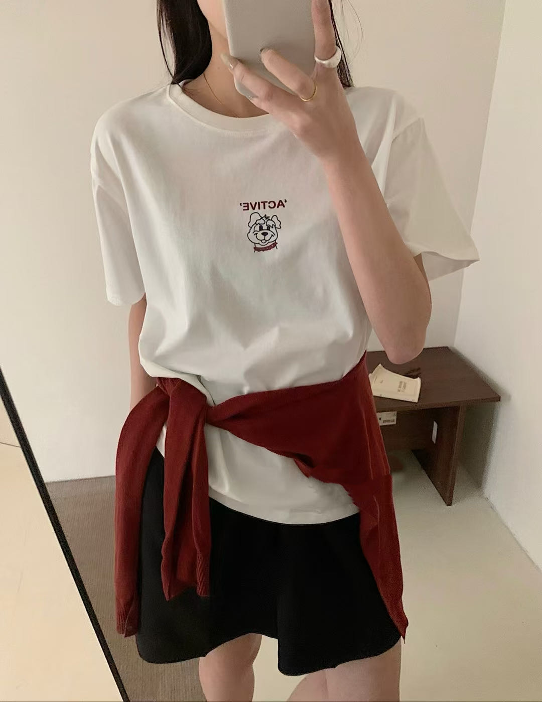 200g combed and tight-fitting sprinkler, pure cotton backpack, spring and summer loose shoulder printed short-sleeved T-shirt