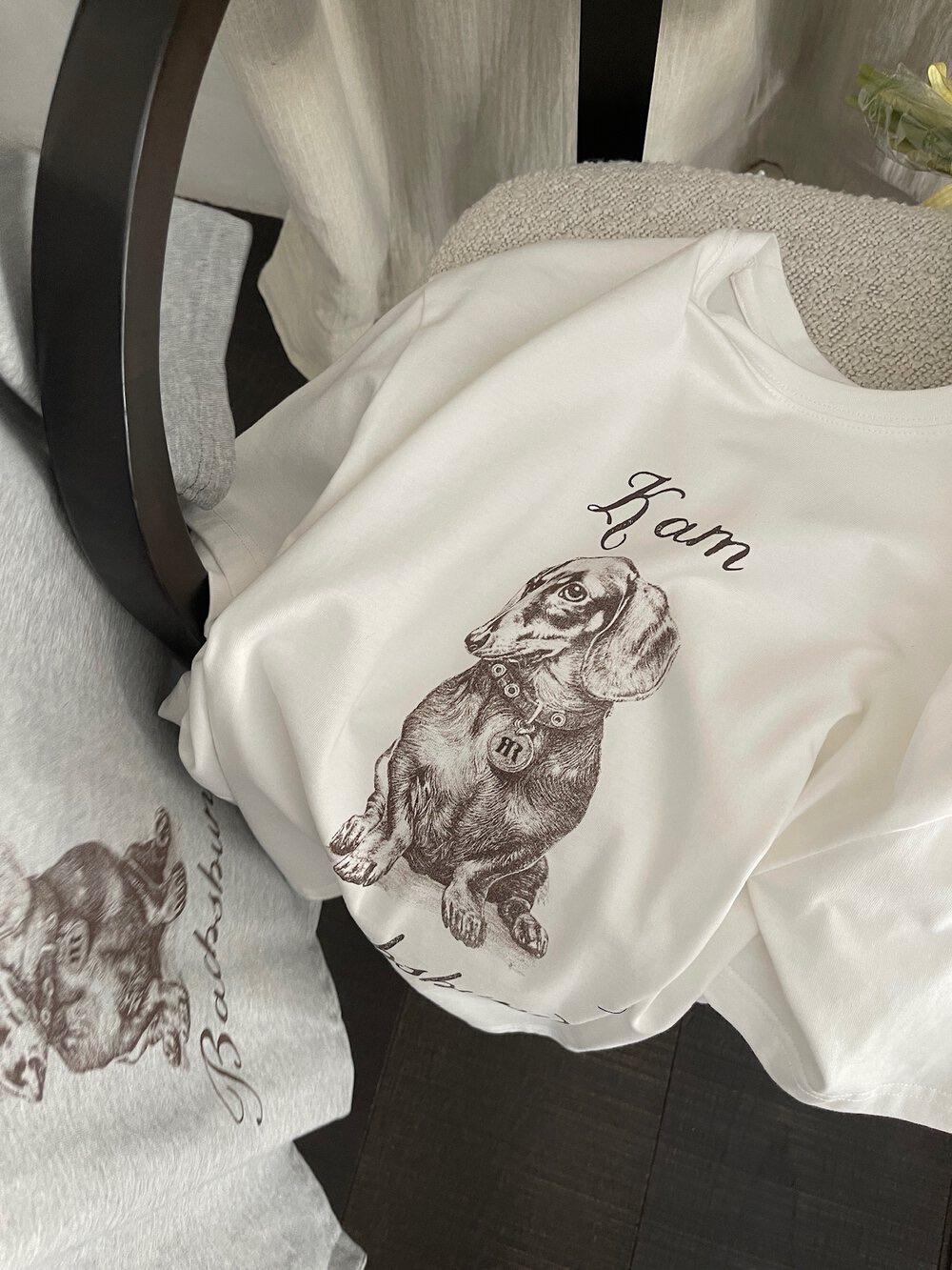 200g combed and tight-fitting sprinkler, pure cotton backpack, spring and summer loose shoulder printed short-sleeved T-shirt
