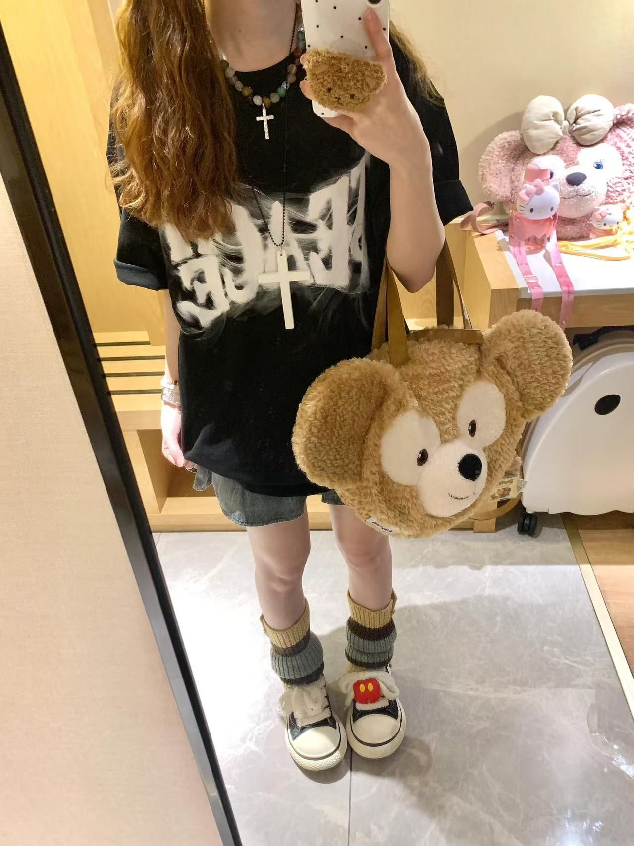 200g combed and tight-fitting sprinkler, pure cotton backpack, spring and summer loose shoulder printed short-sleeved T-shirt