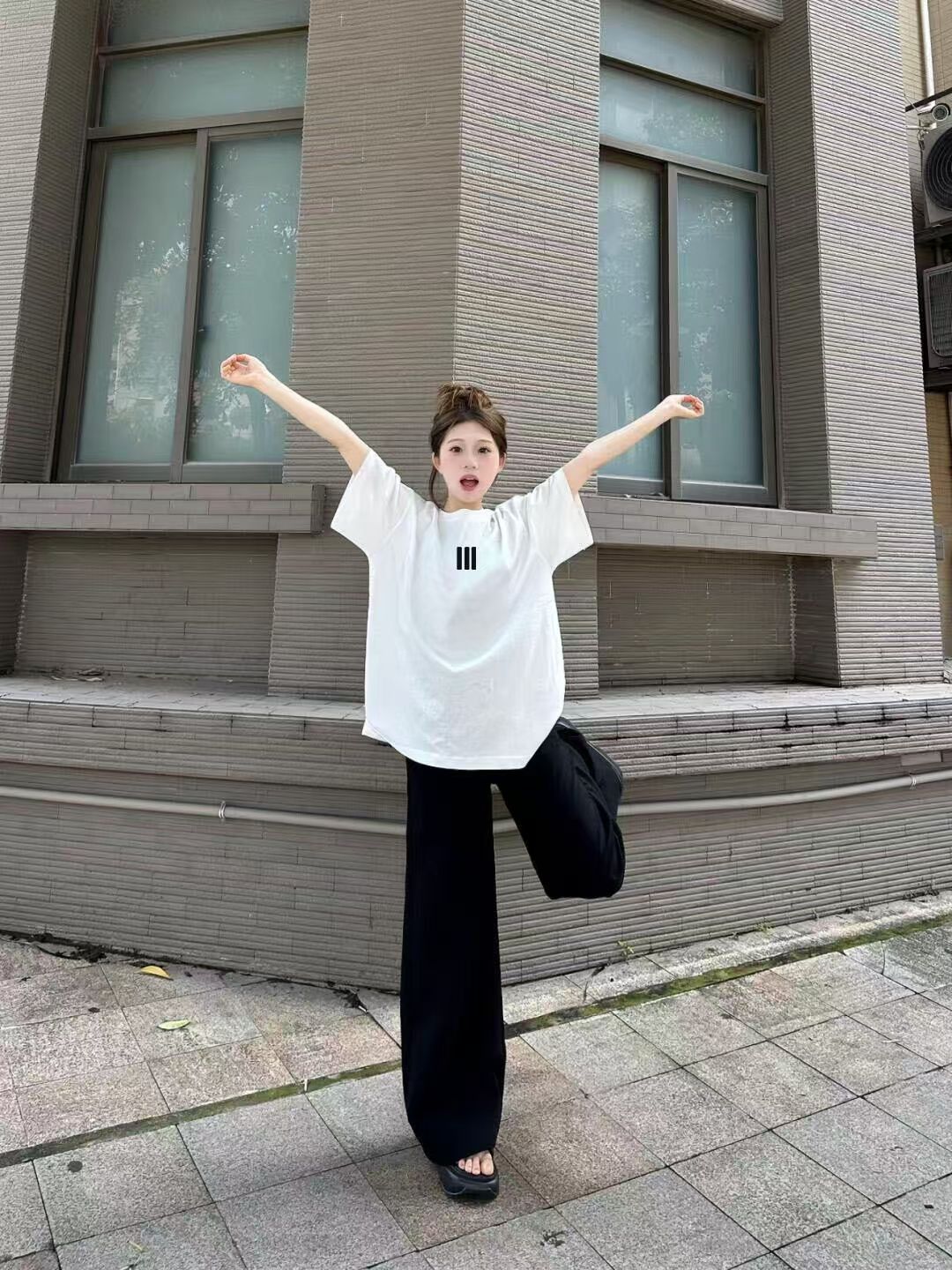 200g combed and tight-fitting sprinkler, pure cotton backpack, spring and summer loose shoulder printed short-sleeved T-shirt