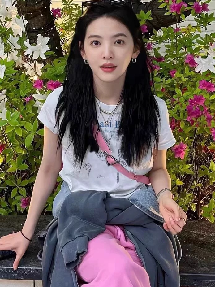 200g combed and tight-fitting sprinkler, pure cotton backpack, spring and summer loose shoulder printed short-sleeved T-shirt