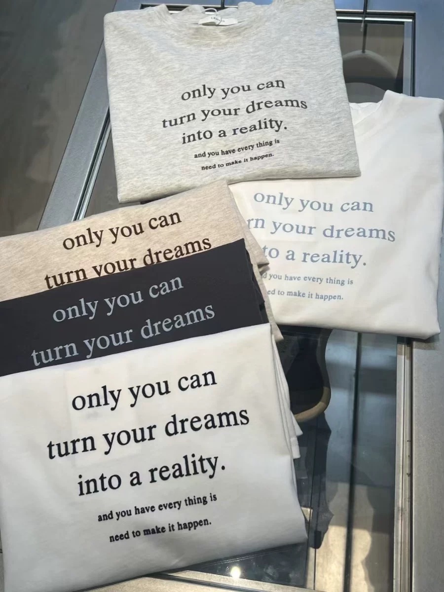 200g combed and tight spun in 2025, pure cotton back bag strip, spring and summer loose shoulder printed short-sleeved T-shirt