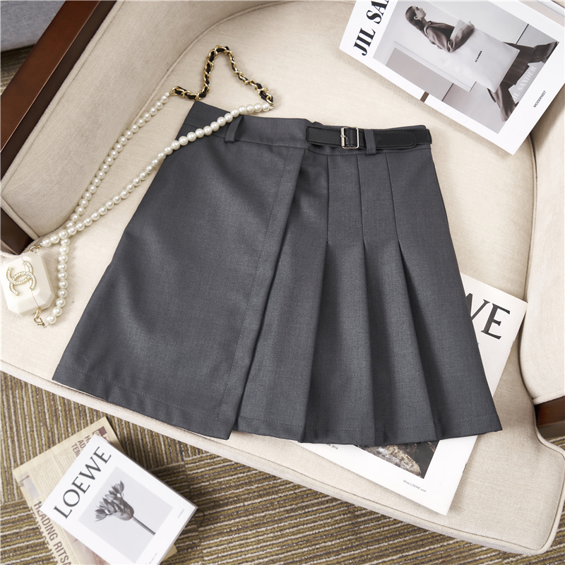 Korean niche college style high-end niche irregular slim and versatile skirt