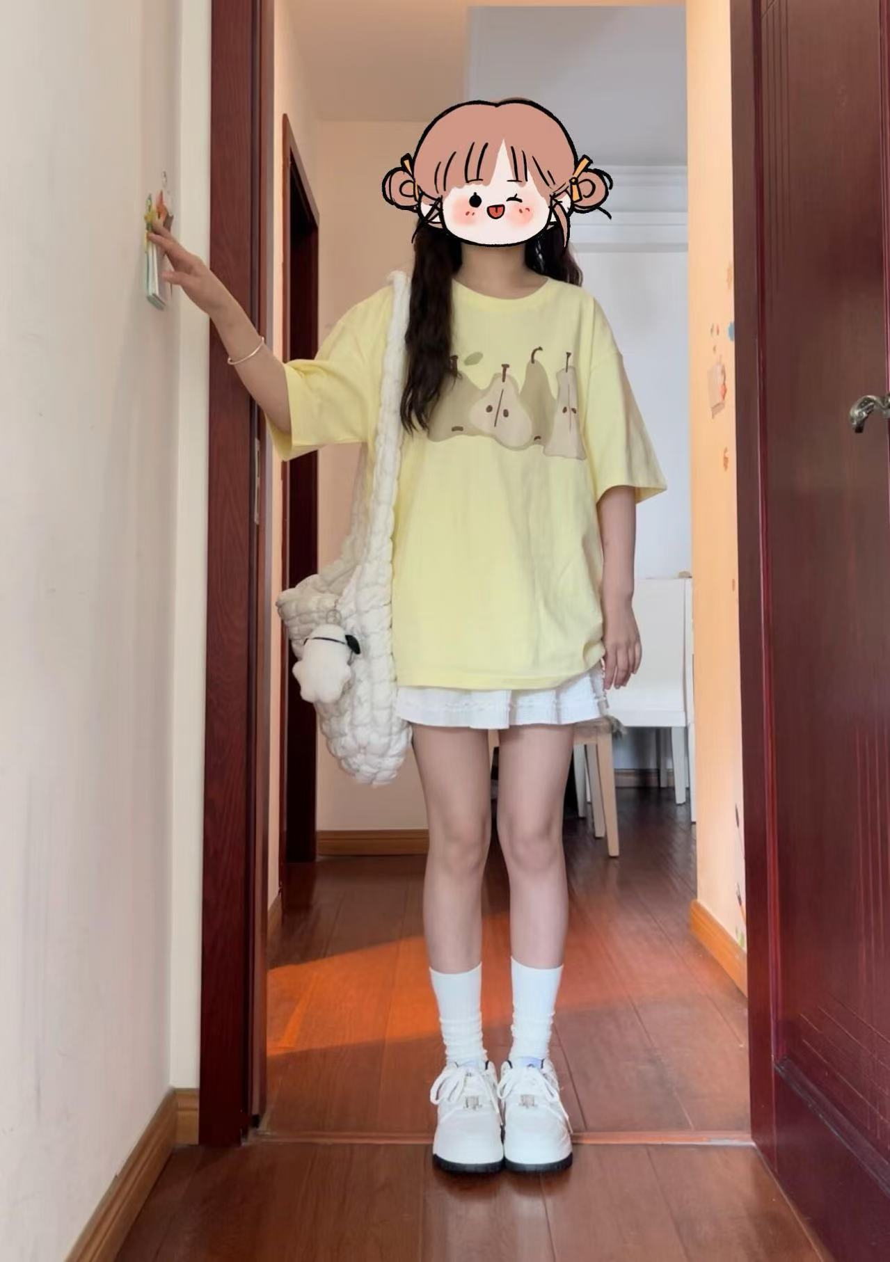 200g combed and tight-fitting sprinkler, pure cotton backpack, spring and summer loose shoulder printed short-sleeved T-shirt