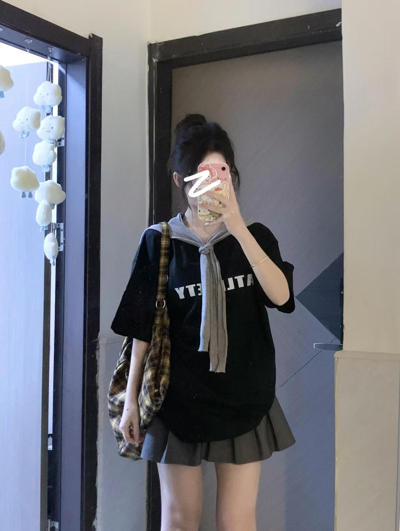 200g combed and tight spun in 2025, pure cotton back bag strip, spring and summer loose shoulder printed short-sleeved T-shirt