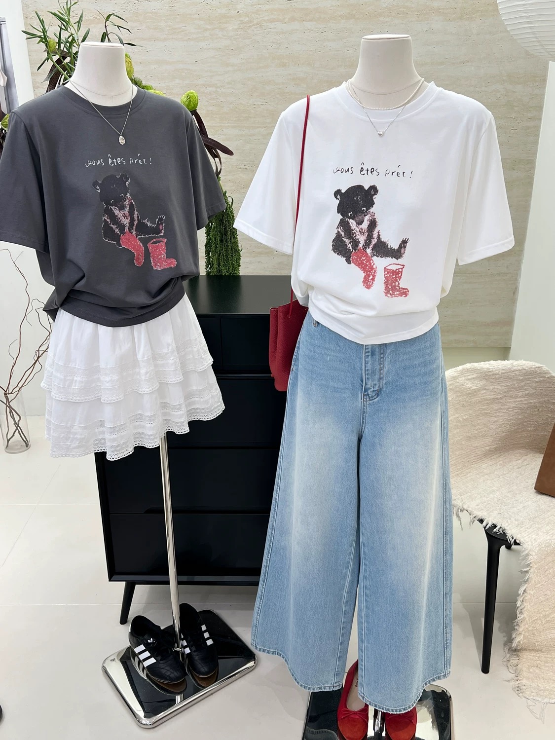 200g combed and tight-fitting sprinkler, pure cotton backpack, spring and summer loose shoulder printed short-sleeved T-shirt