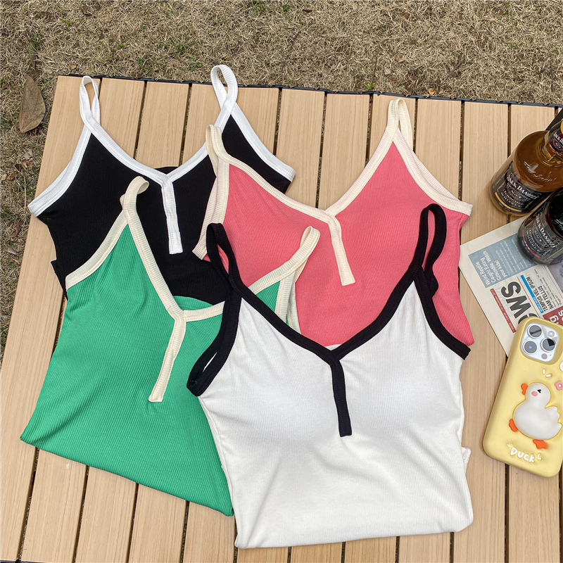 Real shot!  New sweet and spicy style sexy chest pad traceless suspender vest beautiful back