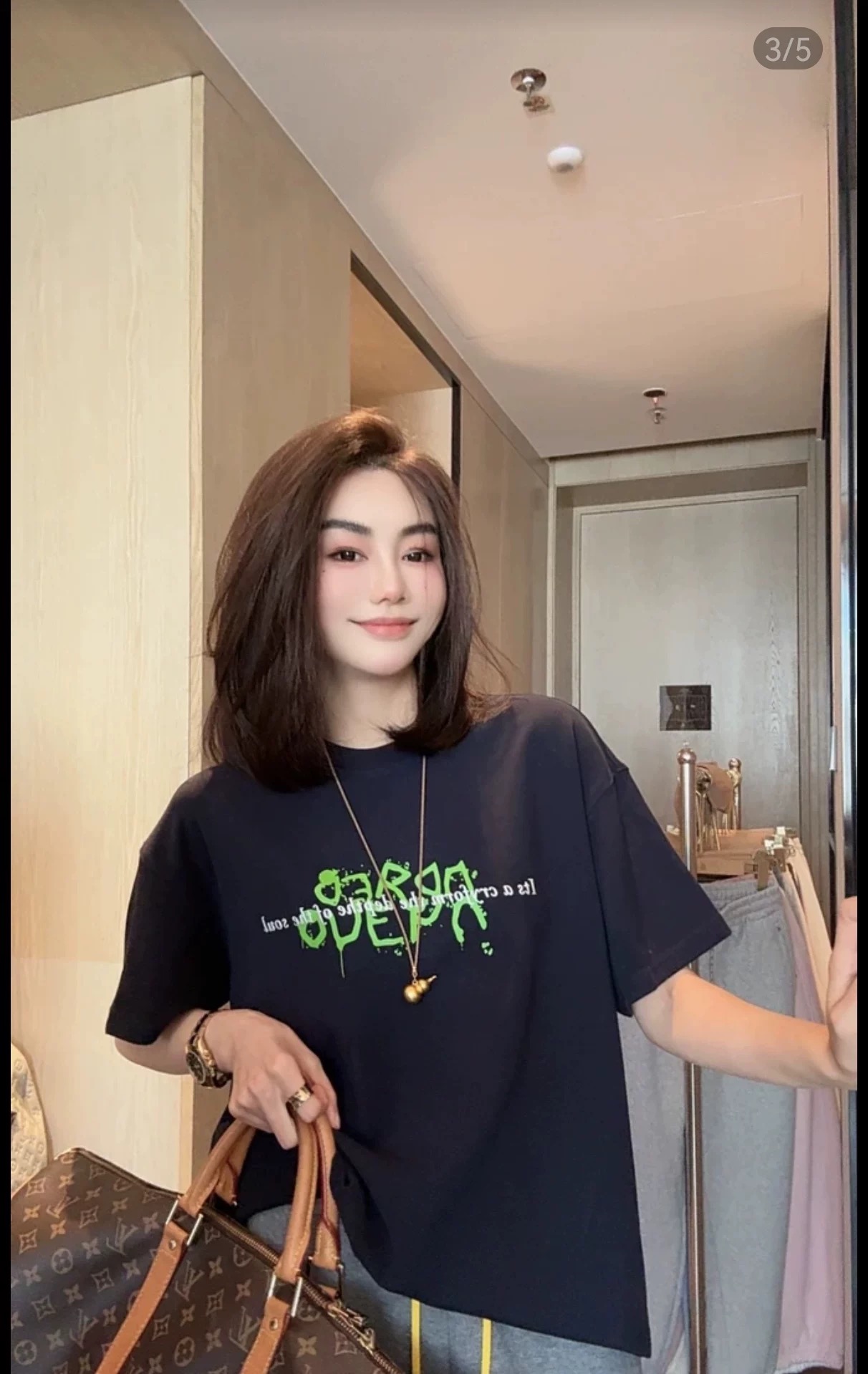 200g combed and tight spun in 2025, pure cotton back bag strip, spring and summer loose shoulder printed short-sleeved T-shirt