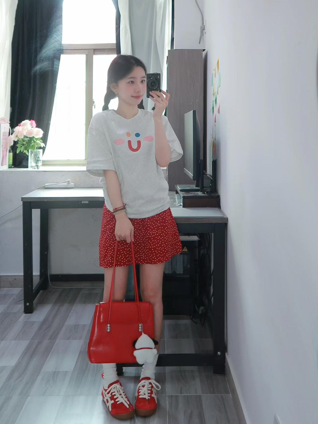 200g combed and tight spun in 2025, pure cotton back bag strip, spring and summer loose shoulder printed short-sleeved T-shirt