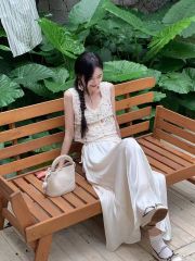 French retro hollow hook fur tassel suspender vest for women in summer short bohemian ethnic style vest