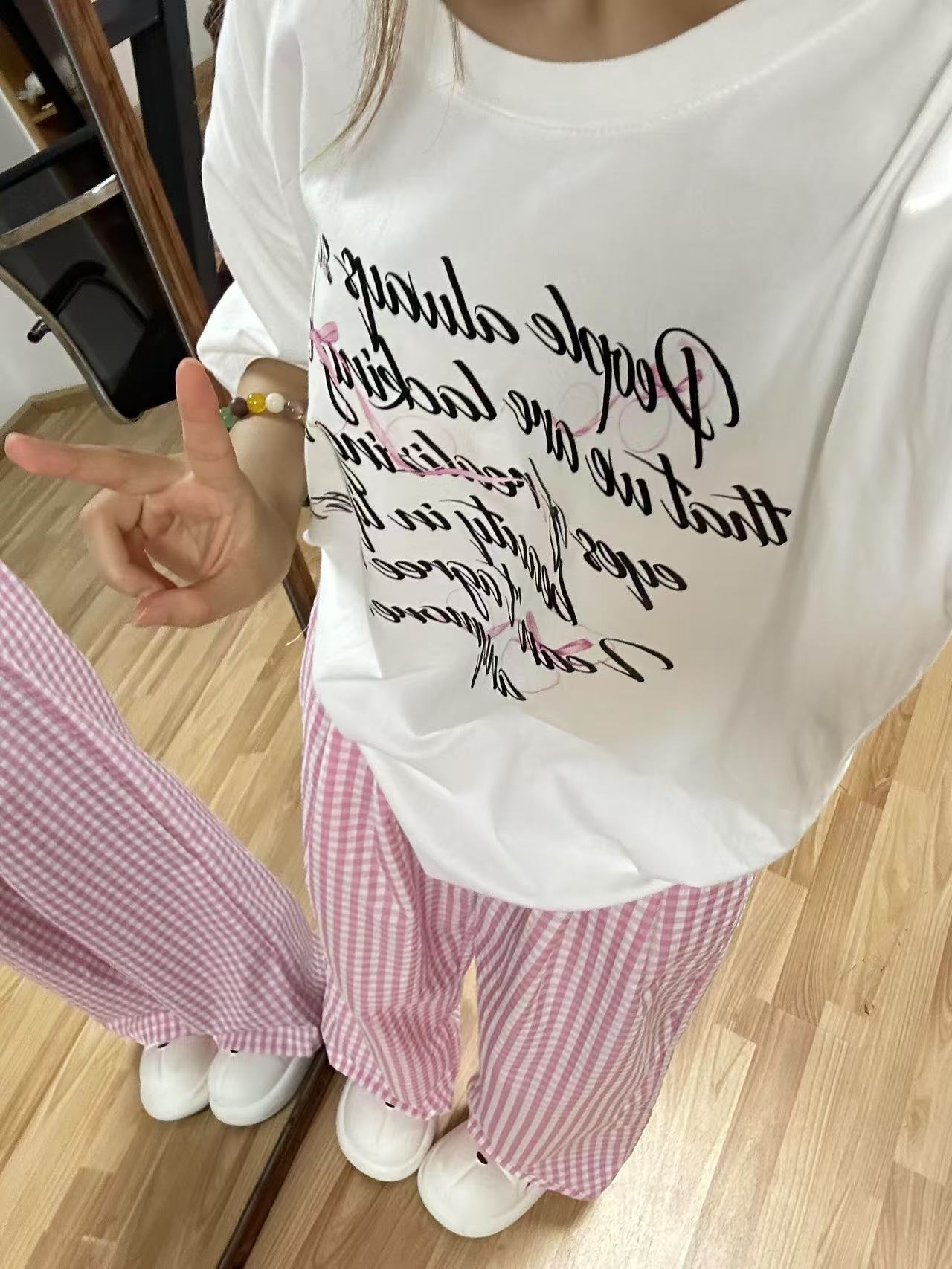 200g combed and tight spun in 2025, pure cotton back bag strip, spring and summer loose shoulder printed short-sleeved T-shirt