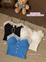 Real shot of 25 new sweet hot girl sexy strap sling vest women wearing short tops