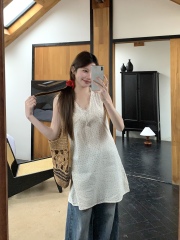 Real shot of new sexy V-neck slim and versatile sleeveless vest skirt French fashion temperament dress