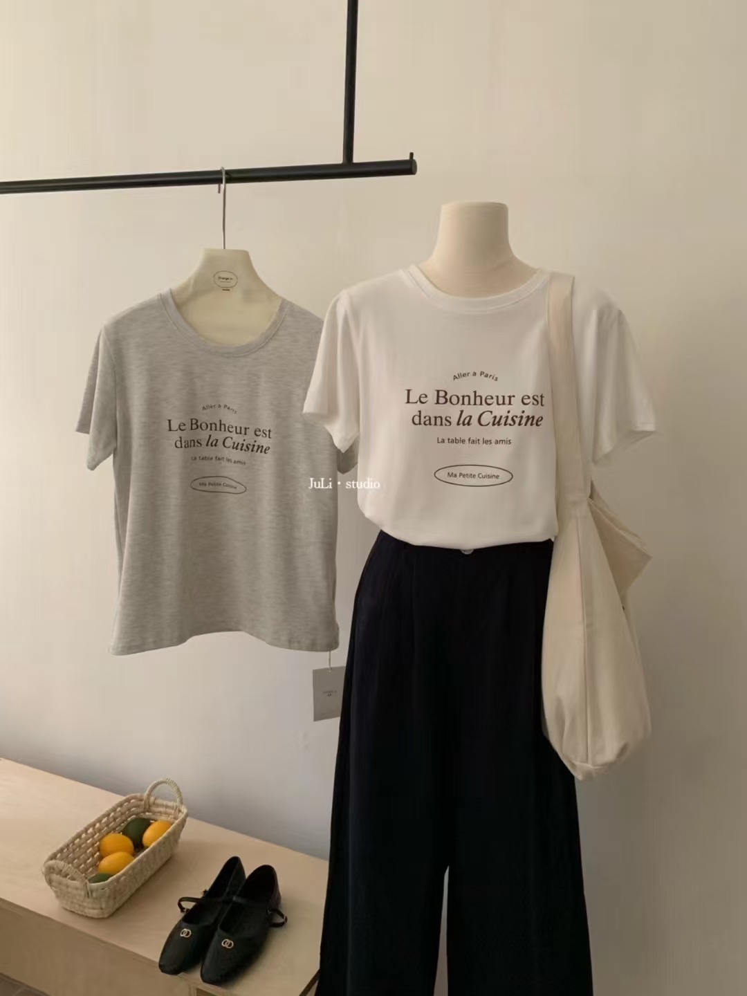 200g combed and tight-fitting sprinkler, pure cotton backpack, spring and summer loose shoulder printed short-sleeved T-shirt