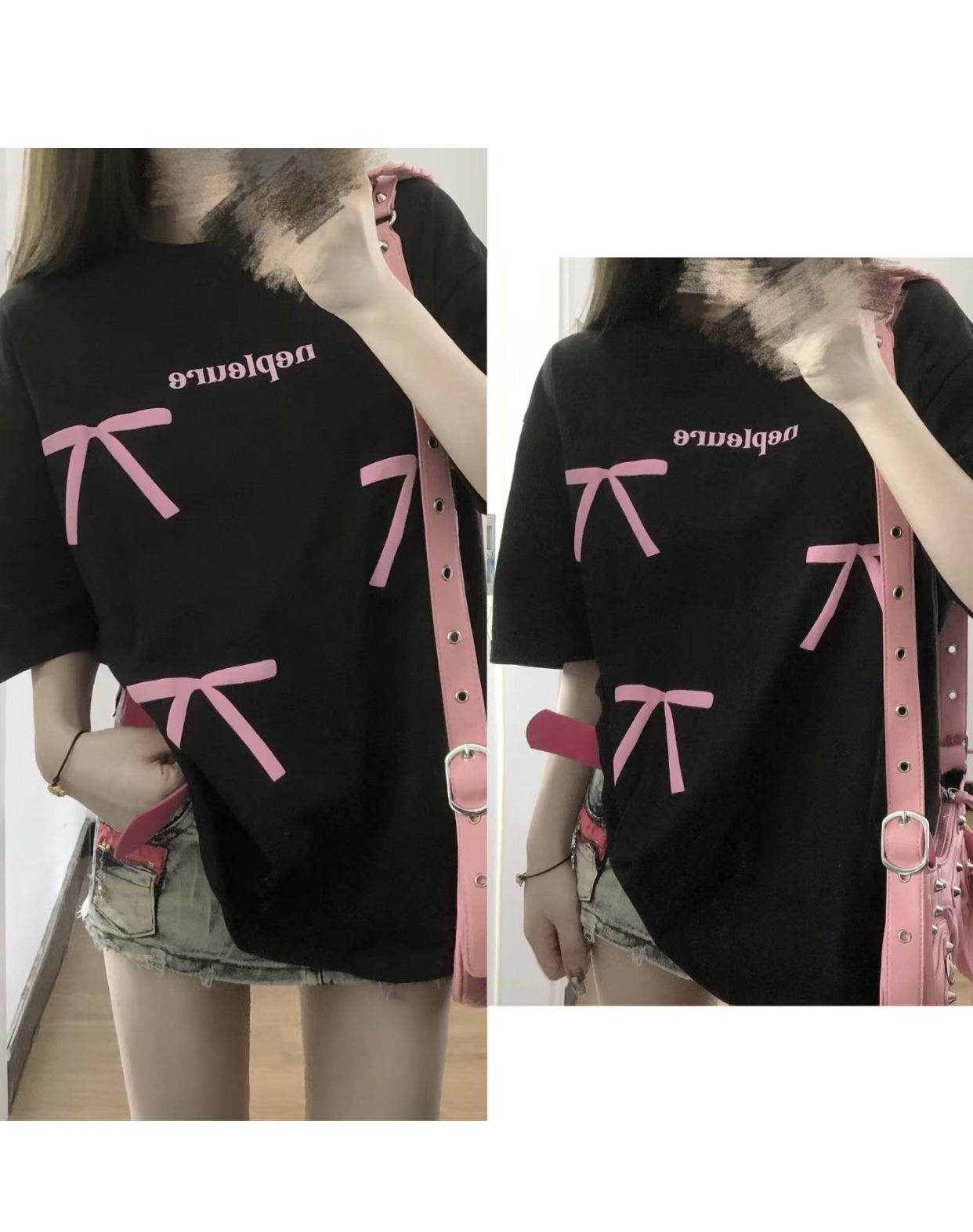 200g combed and tight spun in 2025, pure cotton back bag strip, spring and summer loose shoulder printed short-sleeved T-shirt