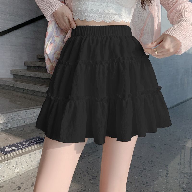 Women's Short Bodycon Skirt - 2025 Summer New Soft Cake Style, High-Waisted Bandeau A-Line Skirt for Petite Figures - Prevents Transparency with Fluffy Layers
