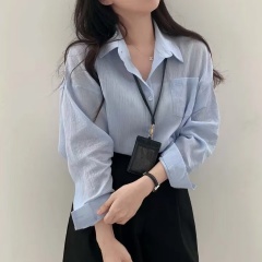 Large size women's texture-sensing sunscreen shirt jacket thin long-sleeved cardigan