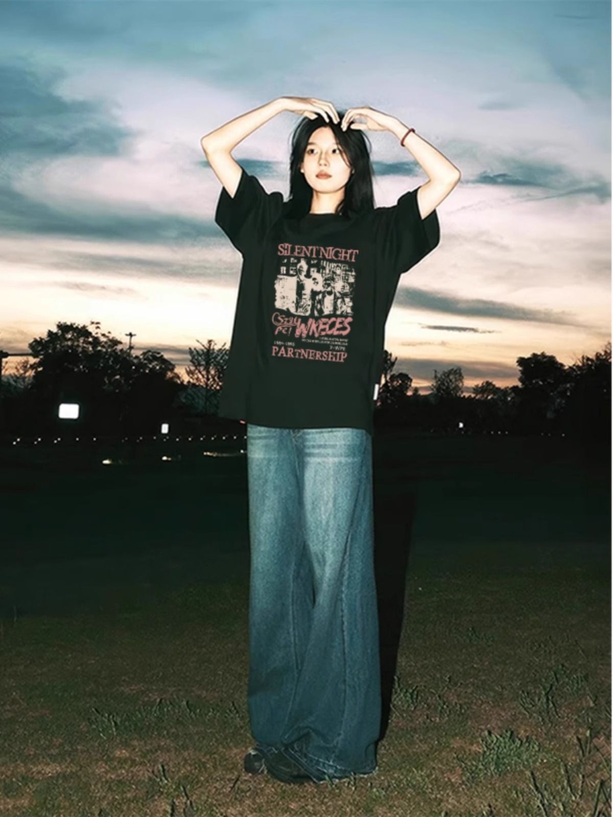 Korean chic2025 summer new short-sleeved T-shirt for women Japanese and Korean trendy printed tops for women\Not changing