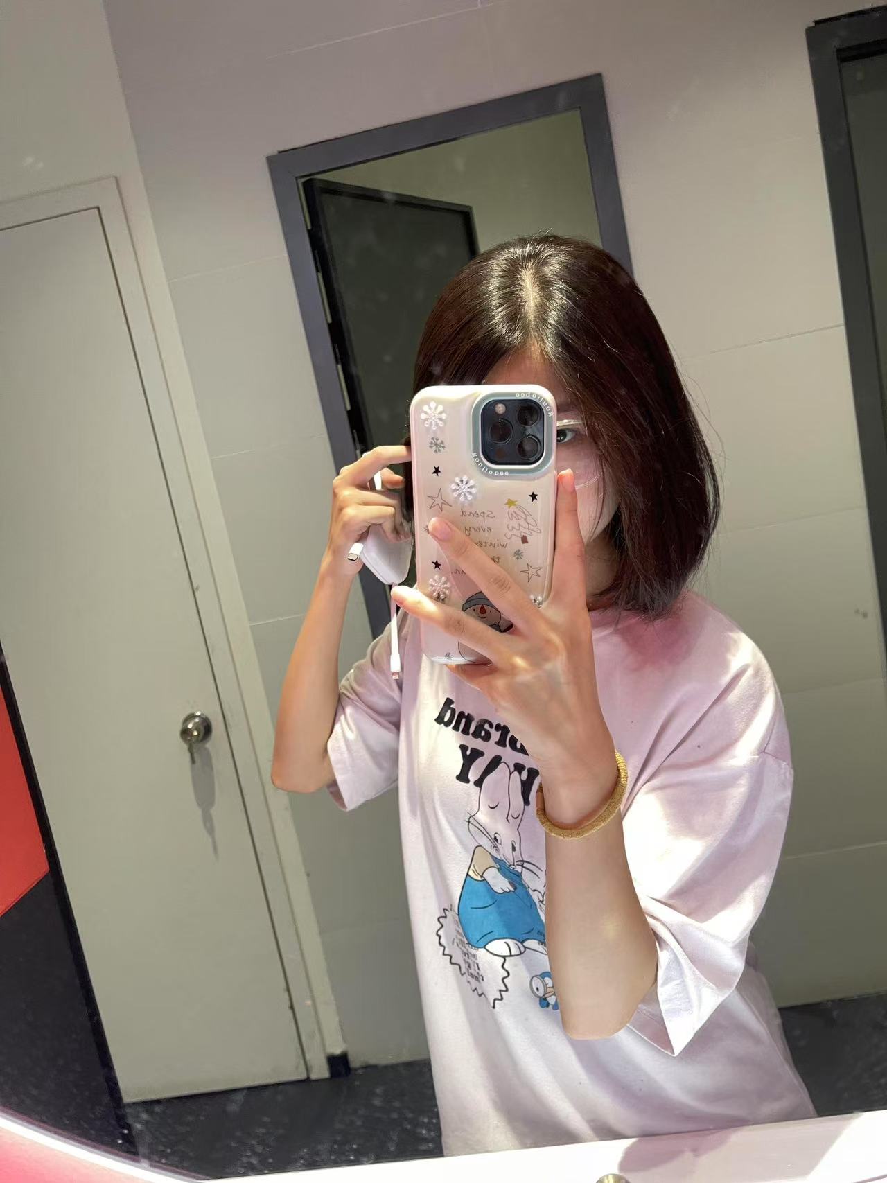 200g combed and tight spun in 2025, pure cotton back bag strip, spring and summer loose shoulder printed short-sleeved T-shirt