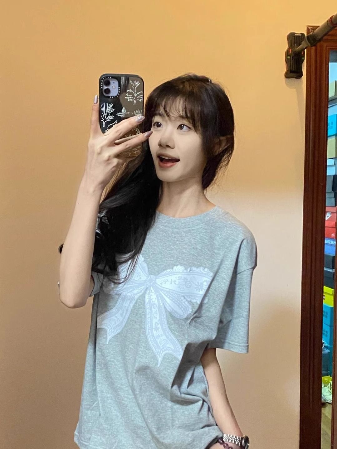 200g combed and tight-fitting sprinkler, pure cotton backpack, spring and summer loose shoulder printed short-sleeved T-shirt