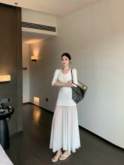 Photographed New Fashion Net Lace Patchwork Elegant Styling Small Figure Waist Slimming Long Dress Dress