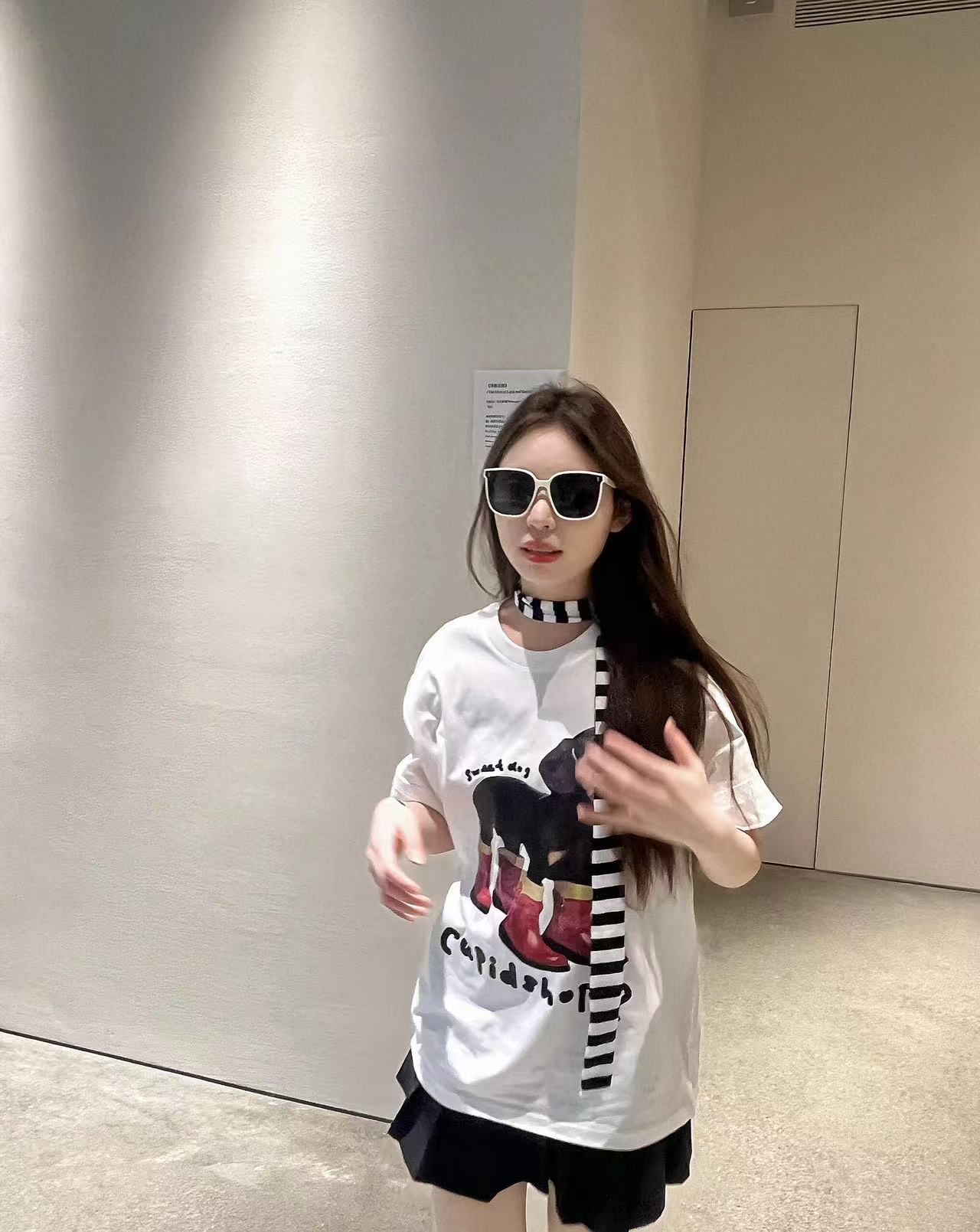 200g combed and tight-fitting sprinkler, pure cotton backpack, spring and summer loose shoulder printed short-sleeved T-shirt