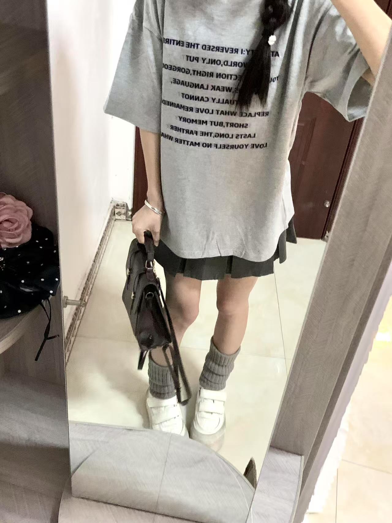200g combed and tight-fitting sprinkler, pure cotton backpack, spring and summer loose shoulder printed short-sleeved T-shirt