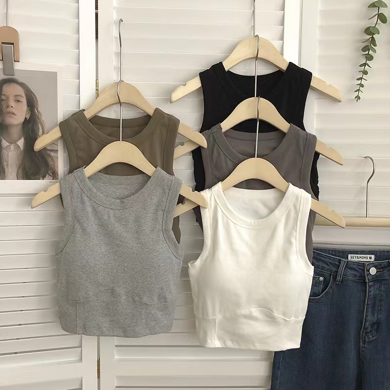 Summer, beautiful back, women's summer bra, inner and outer bra, sleeveless T-shirt, chest pad top sports