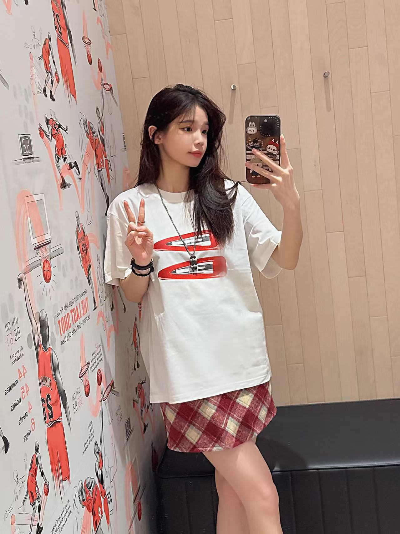 200g combed and tight spun in 2025, pure cotton back bag strip, spring and summer loose shoulder printed short-sleeved T-shirt