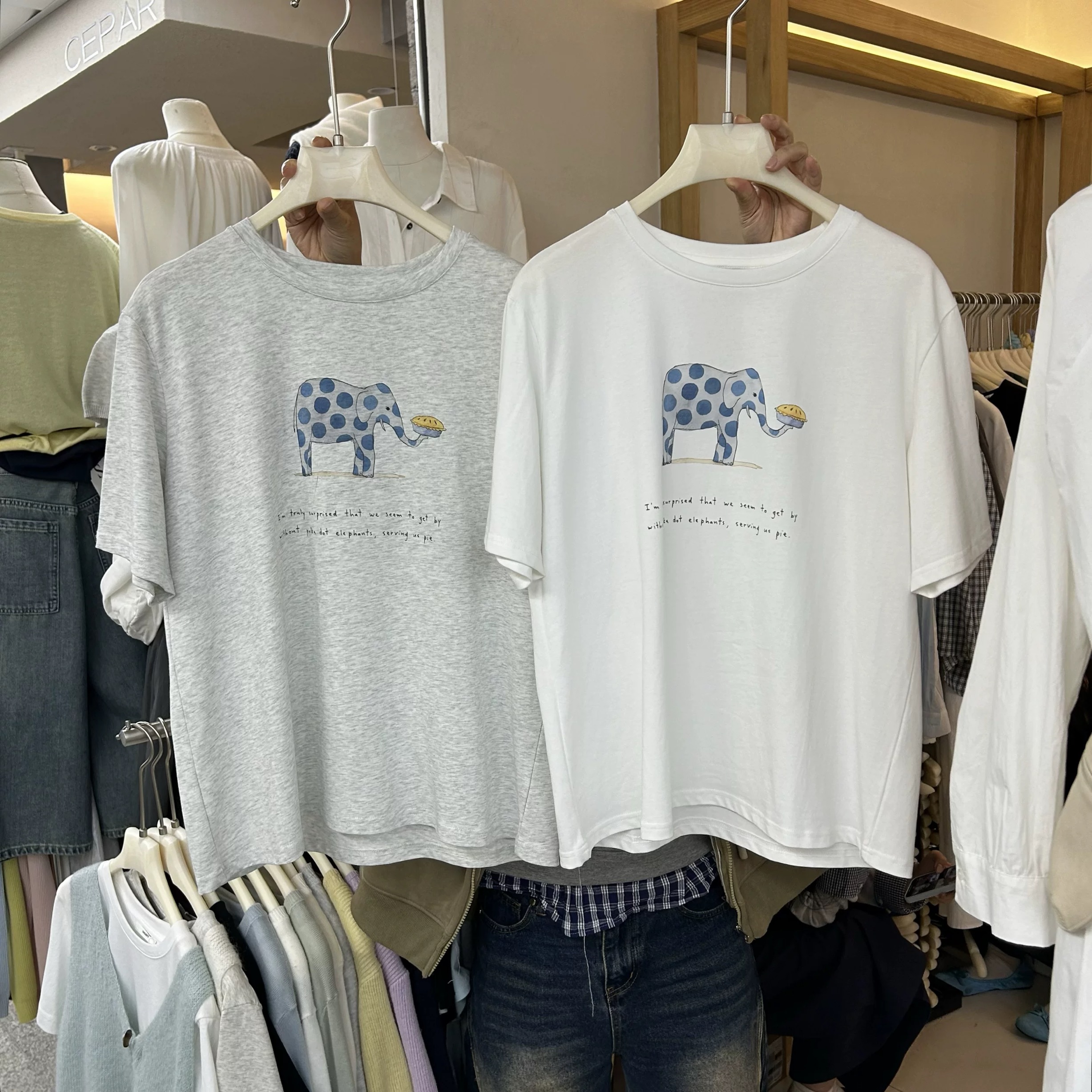 200g combed and tight spun in 2025, pure cotton back bag strip, spring and summer loose shoulder printed short-sleeved T-shirt